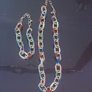 Multicolor Chain Link Necklace